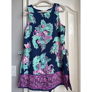 Lilly Pulitzer Size 6 Donna Inky Navy Purple Pink Green Floral Elephant Romper
